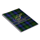 Carnet Monogram Smith Tartan Blue Green Gold Newlywees (Côté Droit)
