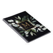 Carnet Monogram Watercolor Tropical Green Eucalyptus (Côté Droit)