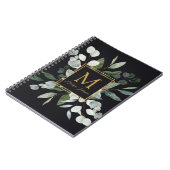 Carnet Monogram Watercolor Tropical Green Eucalyptus (Côté gauche)