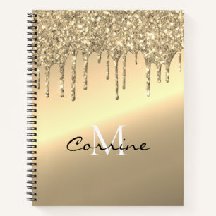 Carnet Monogramme 14K Antiqu Gold Dripping Parties scinti
