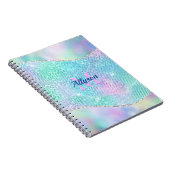 Carnet Monogramme 3D, Nom, Étincelle Iridescente (Côté Droit)