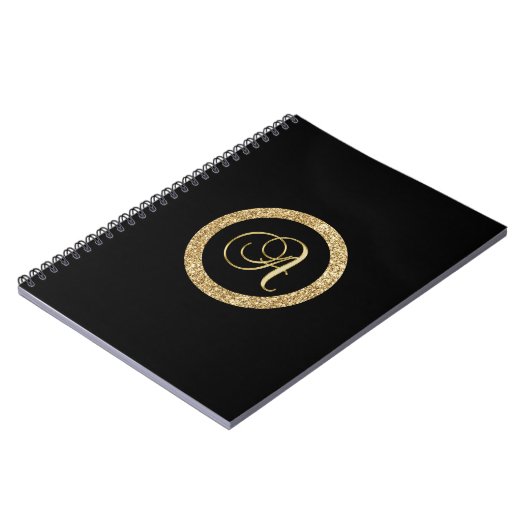 Carnet Monogramme A, élégant script doré (Côté gauche)