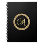 Carnet Monogramme A, élégant script doré (Devant)