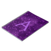 Carnet Monogramme à étincelle violette et initiale (Côté gauche)
