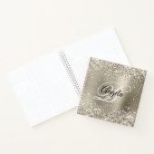 Carnet Monogramme à huile brossée en platine (Intérieur)