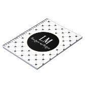 Carnet Monogramme à l'arc blanc & noir (Côté gauche)