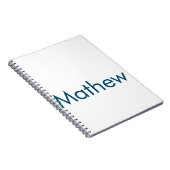 Carnet monogramme à lettre initiale simple ajoutez votre  (Côté Droit)