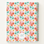 Carnet Monogramme à motif floral rétro mignon (Dos)