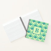 Carnet Monogramme à motif géométrique bleu et sarcelle (Intérieur)