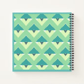 Carnet Monogramme à motif géométrique bleu et sarcelle (Dos)