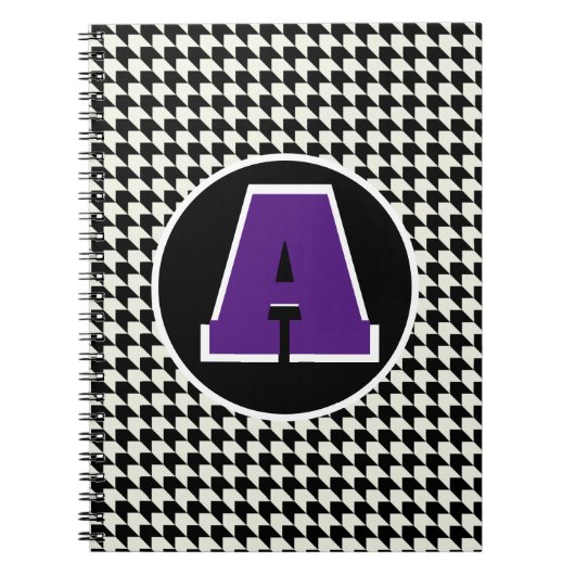 Carnet monogrammé à motif pied-de-poule (Devant)