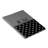 Carnet Monogramme à pois gris/noir (Côté Droit)