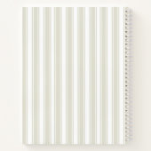 Carnet Monogramme à rayures neutres beige et blanc (Dos)