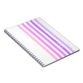 Carnet Monogramme à rayures verticales rose et violet (Côté Droit)