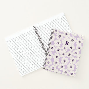 Carnet Monogramme Abstrait de lavande florale
