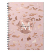 Carnet Monogramme Abstrait Glam Rose Gold Blush (Devant)