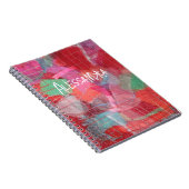 Carnet Monogramme abstrait rose motif girly (Côté Droit)