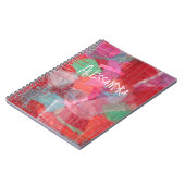 Carnet Monogramme abstrait rose motif girly (Côté gauche)