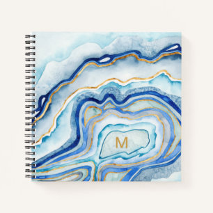 Carnet Monogramme Agate de cobalt II