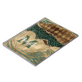 Carnet Monogramme Agate Pailleté Safari Vert et Or (Côté gauche)