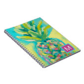 Carnet Monogramme | Ananas tropical coloré (Côté Droit)