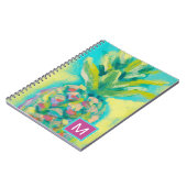 Carnet Monogramme | Ananas tropical coloré (Côté gauche)
