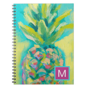 Carnet Monogramme   Ananas tropical coloré
