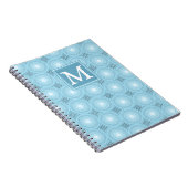 Carnet Monogramme ange bleu cercles motif (Côté Droit)