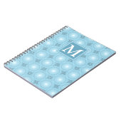 Carnet Monogramme ange bleu cercles motif (Côté gauche)