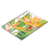 Carnet Monogramme | Aquarelle de fleurs exotiques (Côté gauche)
