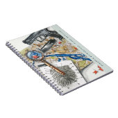 Carnet Monogramme aquarelle détective de police (Côté Droit)