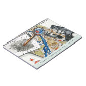 Carnet Monogramme aquarelle détective de police (Côté gauche)