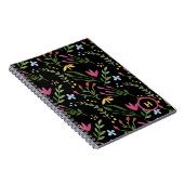 Carnet Monogramme Aquarelle Fleur sauvage Noir Botanique (Côté Droit)