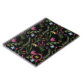 Carnet Monogramme Aquarelle Fleur sauvage Noir Botanique (Côté gauche)