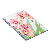 Carnet Monogramme | Aquarelle Fleurs roses (Côté Droit)