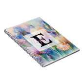 Carnet Monogramme aquarelle florale iris fleurs violettes (Côté Droit)