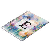 Carnet Monogramme aquarelle florale iris fleurs violettes (Côté gauche)