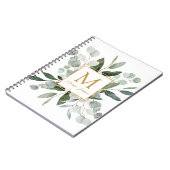 Carnet Monogramme Aquarelle Vert Tropical Eucalyptus (Côté gauche)