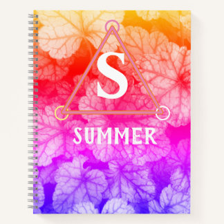 Carnet Monogramme arc-en-ciel d'été - Rodage coloré