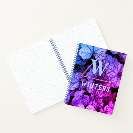 Carnet Monogramme arc-en-ciel d'hiver - Noteboo de feuill (Intérieur)