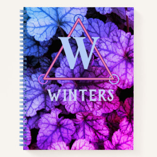 Carnet Monogramme arc-en-ciel d'hiver - Noteboo de feuill