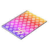 Carnet Monogramme Arc-en-Ciel Fleur de Daisy Rétro (Côté gauche)