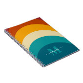 Carnet Monogramme arc-en-ciel Nom personnalisé Retro Suns (Côté Droit)