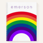 Carnet Monogramme arc-en-ciel primaire (Devant)