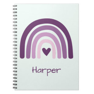 Carnet Monogramme arc-en-ciel violet personnalisé