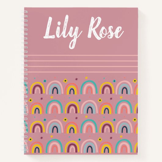 Carnet Monogramme arc-en-rose (Devant)