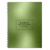 Carnet Monogramme Arrière - plan moderne Abstrait vert br (Devant)