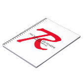 Carnet Monogramme Artiste de maquillage noir et rouge (Côté gauche)