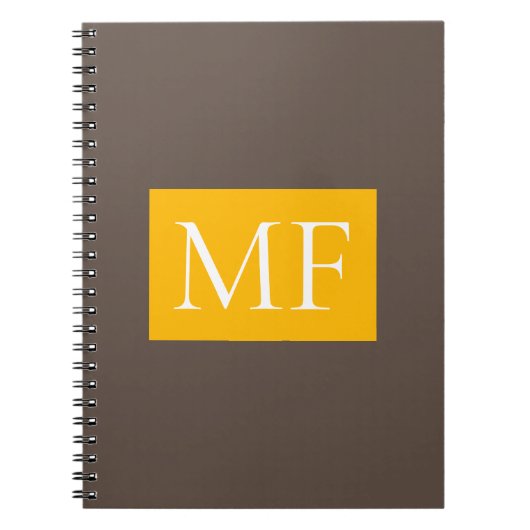 Carnet Monogramme Attrayant Moderne Minimaliste (Devant)