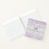 Carnet Monogramme au nom de lavande argentée (Intérieur)